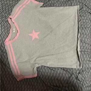 Gray and Pink Star Kids Shirt